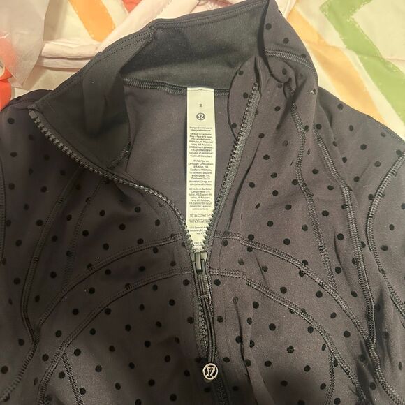 NWT 2 Define Flock Full Length Jacket Nulu Zip Black Lululemon - Polka Dot - Picture 3 of 11